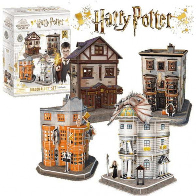 imagen 2 de puzzle 3d harry potter set del callejon diagon