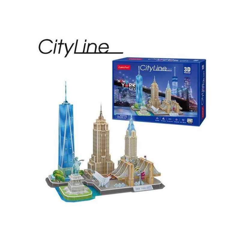 Imagen puzzle 3d cityline new york city cubic fun