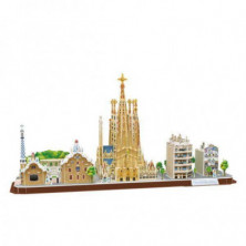 imagen 1 de puzzle 3d cityline barcelona cubic fun