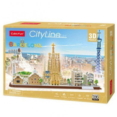 imagen 2 de puzzle 3d cityline barcelona cubic fun