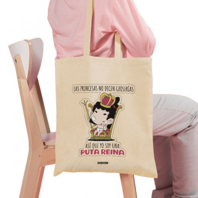 imagen 1 de tote bag bolsa de tela puta reina malasaña