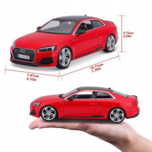 imagen 1 de audi rs5 coupe año 2019 1/24 bburago color rojo