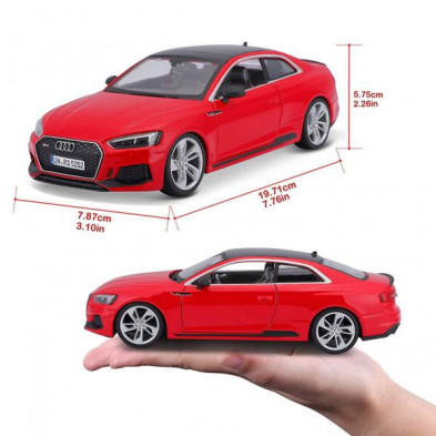 imagen 1 de audi rs5 coupe año 2019 1/24 bburago color rojo