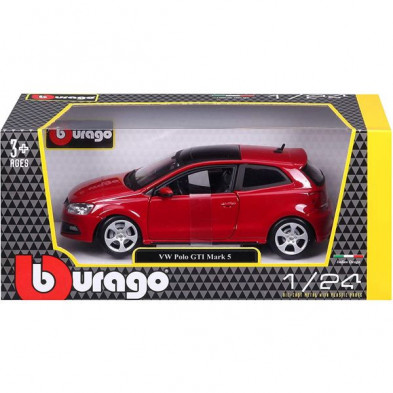 imagen 4 de volskwagen polo gti mark 5 rojo 1/24 bburago