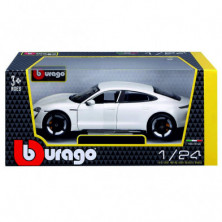 imagen 4 de porsche taycan turbo s blanco 1/24 bburago
