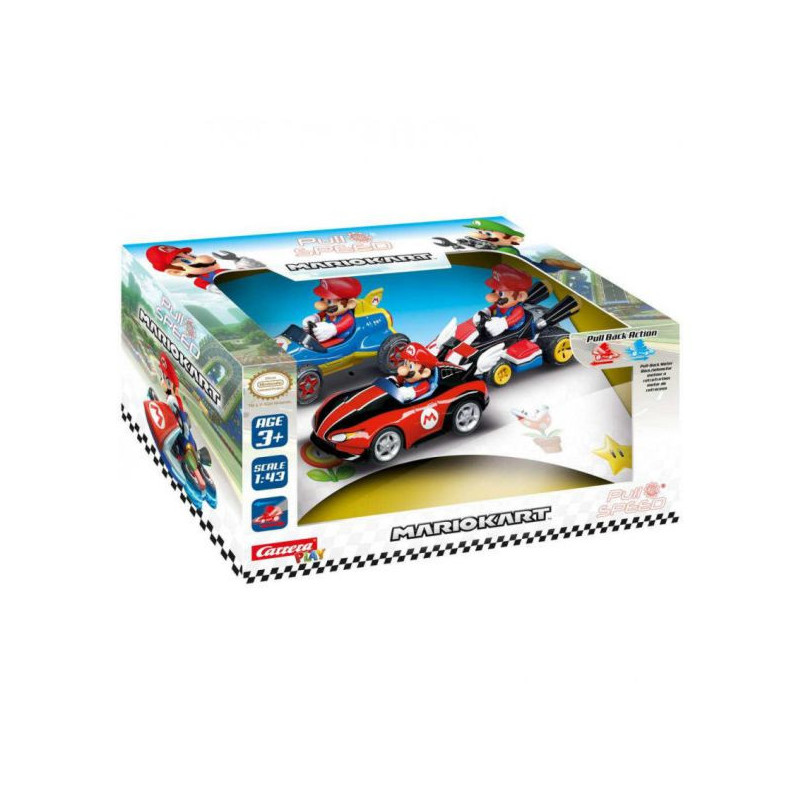 Imagen pack 3 coches mario kart wii pull & speed 1:43