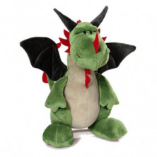 Imagen peluche nici dragon verde con puntas rojas 20cm