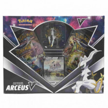 Imagen pokemon  colección con figura arceus v