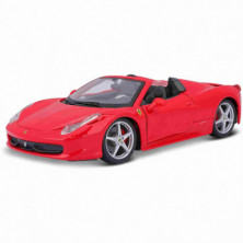 Imagen ferrari 458 spider race & play rojo 1/24 bburago