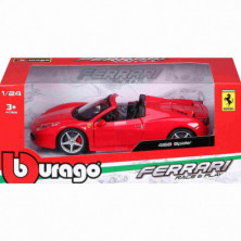 imagen 4 de ferrari 458 spider race & play rojo 1/24 bburago