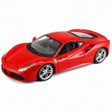 Imagen ferrari 488 gtb race & play rojo 1/24 bburago