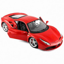 imagen 1 de ferrari 488 gtb race & play rojo 1/24 bburago