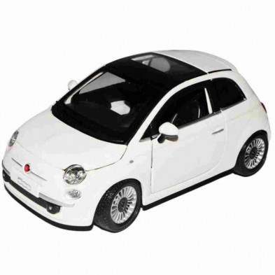 Imagen coche fiat 500 2007 1/24 bburago color blanco