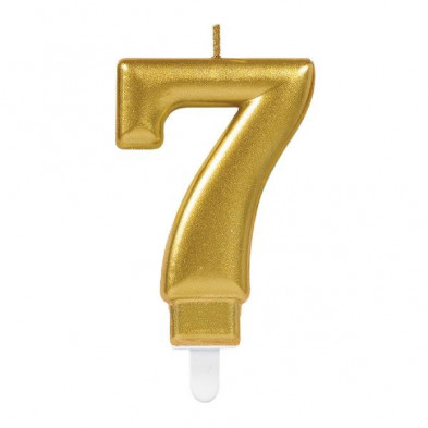 Imagen vela gold metallic finish nº 7 Imagen vela gold metallic finish nº 7