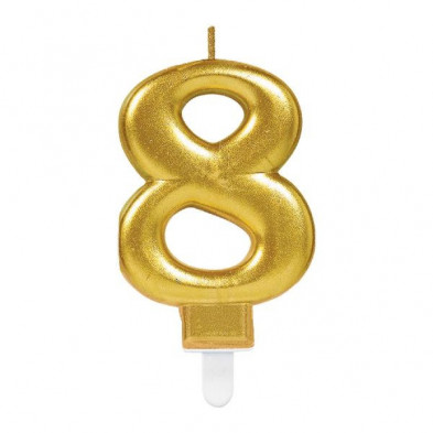 Imagen vela gold metallic finish nº 8 Imagen vela gold metallic finish nº 8