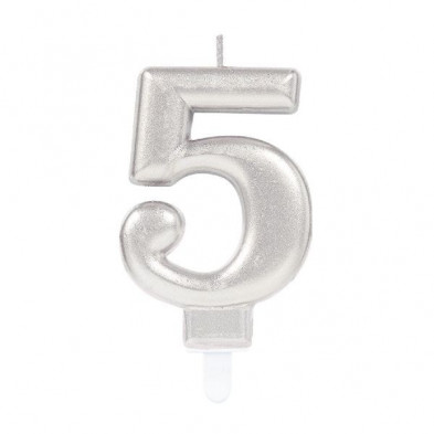 Imagen vela silver metallic finish nº 5 Imagen vela silver metallic finish nº 5