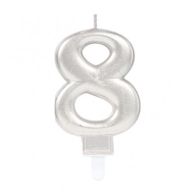 Imagen vela silver metallic finish nº 8 Imagen vela silver metallic finish nº 8