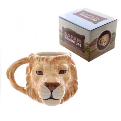 Imagen taza ceramica forma cabeza leon Imagen taza ceramica forma cabeza leon