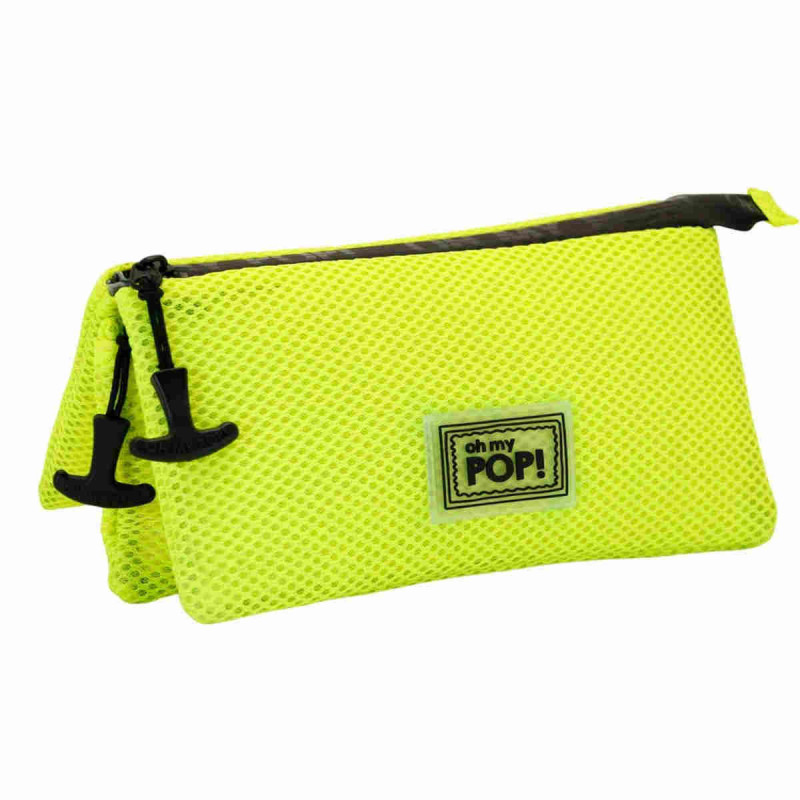 Imagen oh my pop! amarillo estuche portatodo triple mesh Imagen oh my pop! amarillo estuche portatodo triple mesh