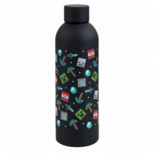 Imagen botella minecraft icono acero inoxidable 500ml