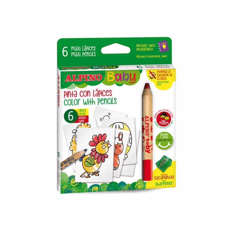 Imagen estuche 6 lápices alpino baby - la granja