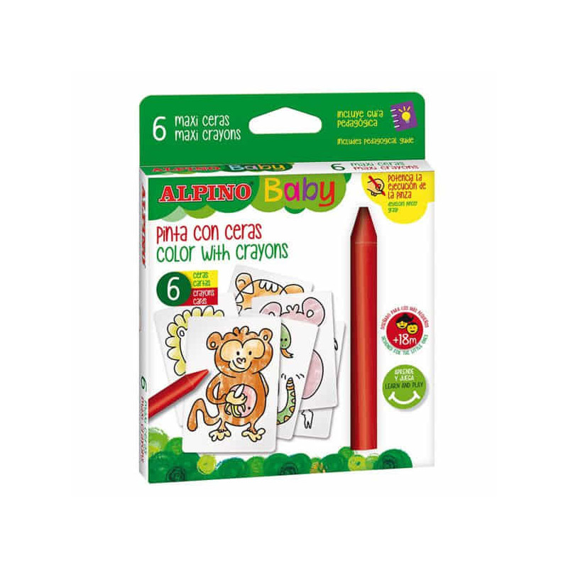 Imagen estuche 6 ceras alpino baby - la jungla Imagen estuche 6 ceras alpino baby - la jungla