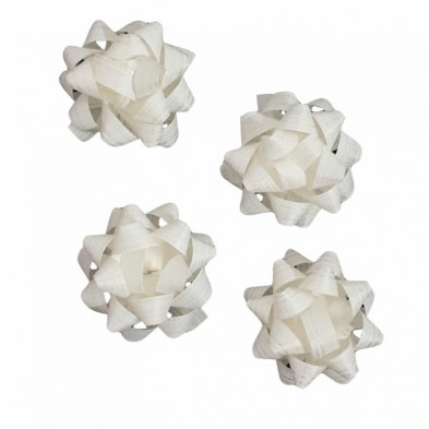 imagen 1 de lazos y bobina dec rayas color blanco
