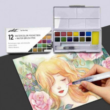 imagen 3 de caja 12 acuarelas pocketbox artist