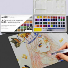 imagen 3 de caja 48 acuarelas pocketbox artist