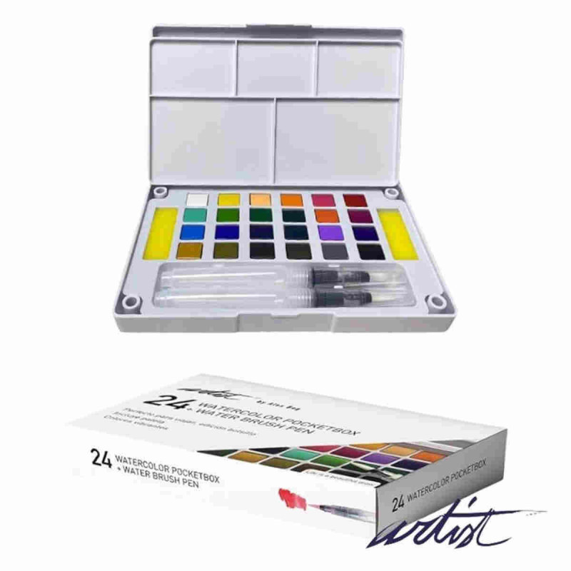 Imagen caja 24 acuarelas pocketbox artist