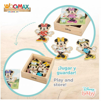 imagen 2 de puzzle de madera trajes minnie mouse