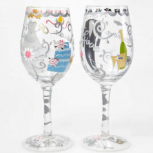 imagen 2 de estuche 2 copas de vino bride & groom lolita