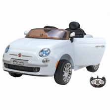 imagen 1 de coche fiat 500 blanco eléctrico 12v con mando