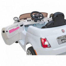 imagen 4 de coche fiat 500 blanco eléctrico 12v con mando