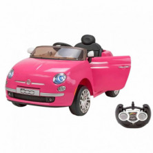 imagen 1 de coche fiat 500 rosa eléctrico 12v con mando