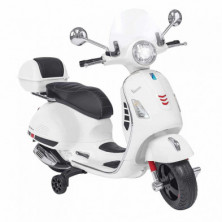 imagen 2 de moto vespa gts super sport blanca eléctrica 12v