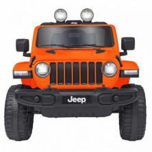 Imagen coche jeep wrangler naranja eléctrico 12v