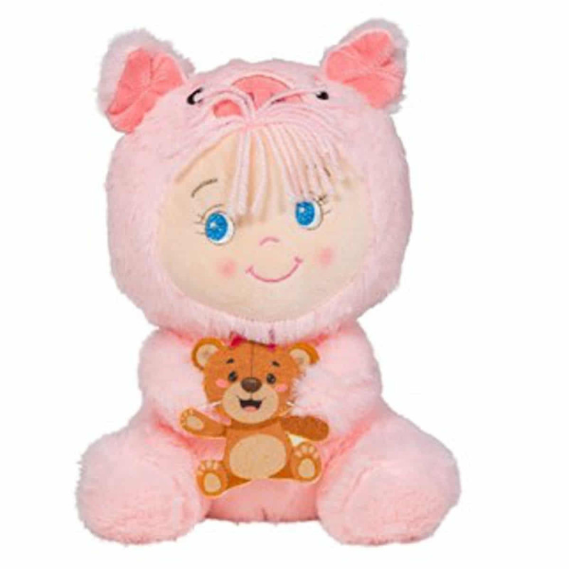 Imagen peluche bebé disfrazado rosa 23cm
