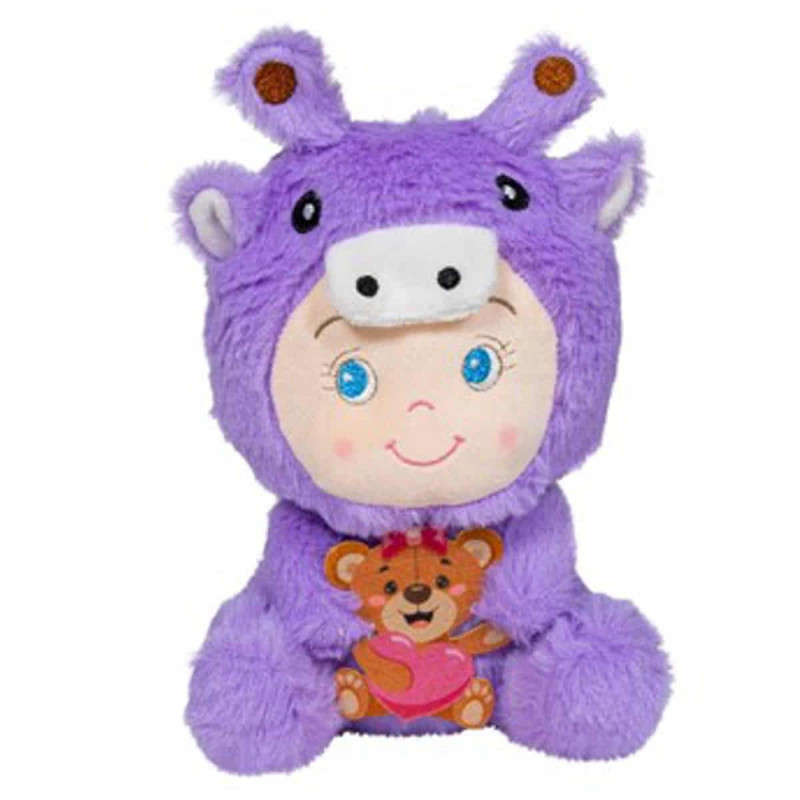 Imagen peluche bebé disfrazado fucsia 23cm