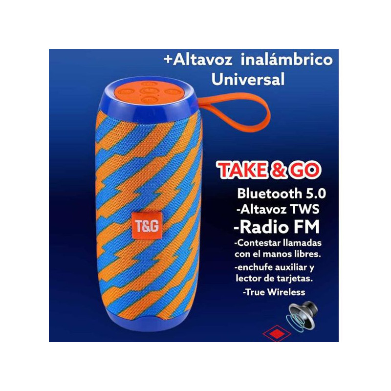 Imagen altavoz speaker tower 5.0 azul / naranja