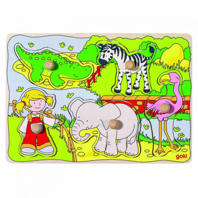 Imagen puzzle madera en el zoo 30x21cm