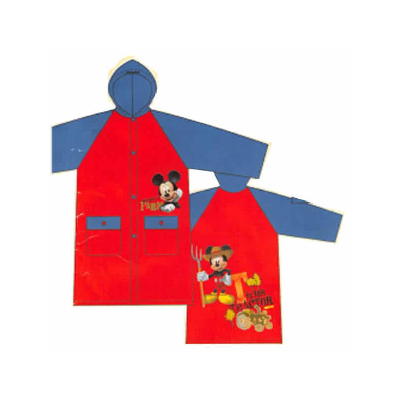 Imagen impermeable mickey mouse rojo talla 4 pvc