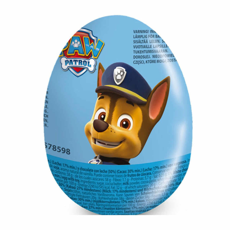 Imagen huevo chocolate paw patrol 24 unidades 20grs Imagen huevo chocolate paw patrol 24 unidades 20grs