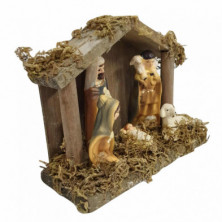 imagen 1 de nacimiento casita porcelana 5 figuras 14x5