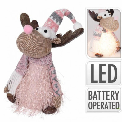 imagen 1 de figura reno 22cm con luz led 14x22cm