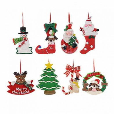 Imagen adornos navideños papa noel 10cm modelos surtidos