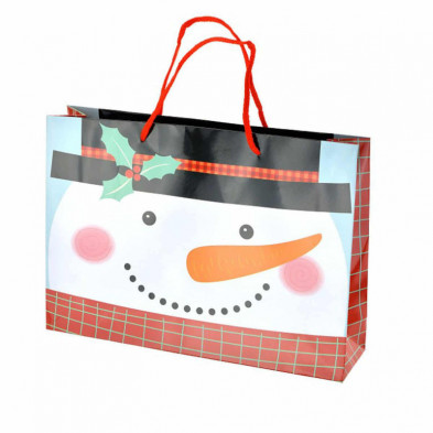 Imagen bolsa regalo muñeco de nieve 34x24x8