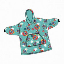 Imagen poncho de franela y sherpa stitch adulto