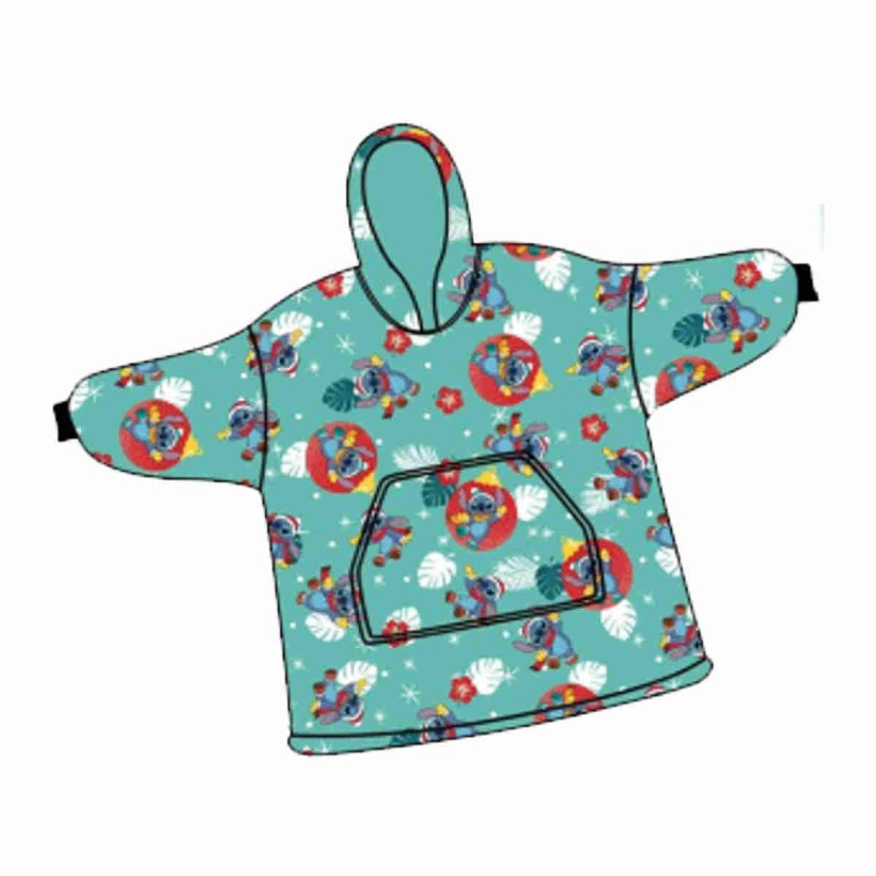 Imagen poncho de franela y sherpa stitch adulto