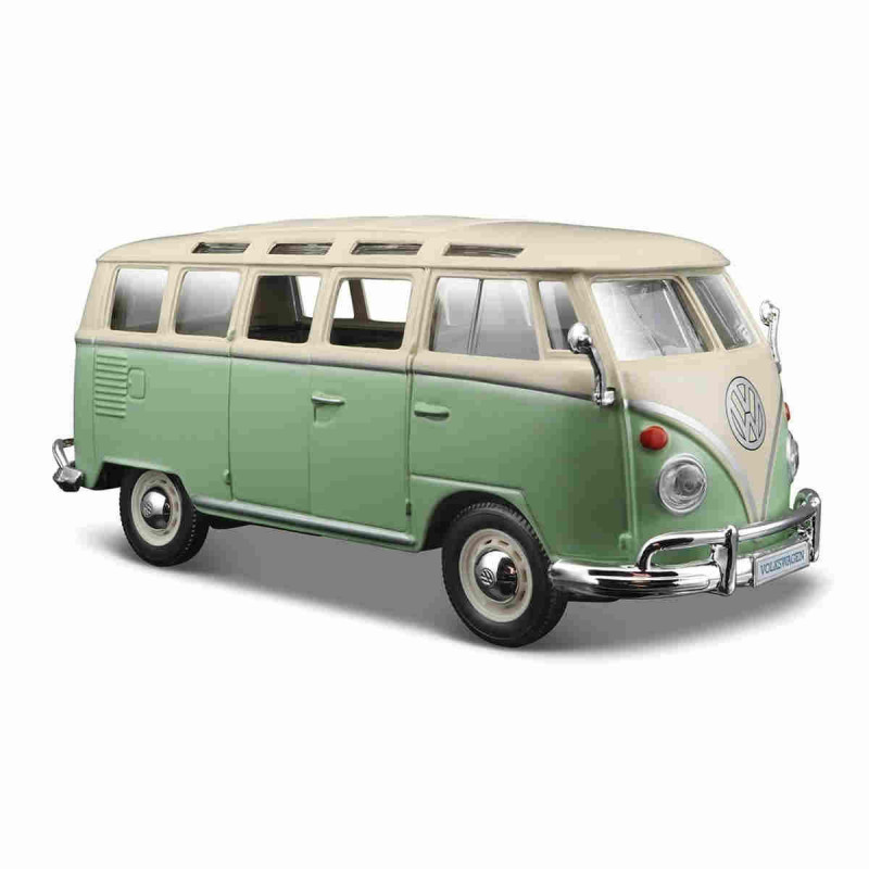 Imagen coche volkswagen samba 1/25 bburago verde